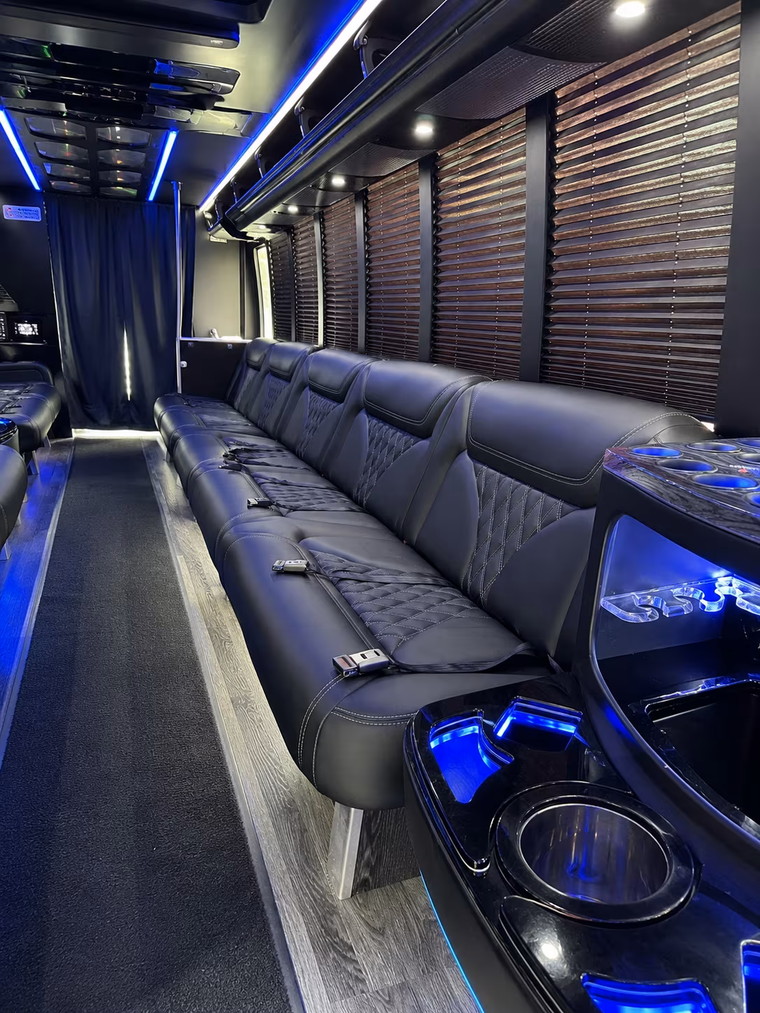 Cary Private Event Transportation party bus exterior