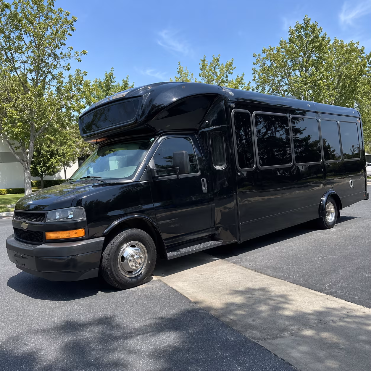 Cary Private Event Transportation party bus exterior