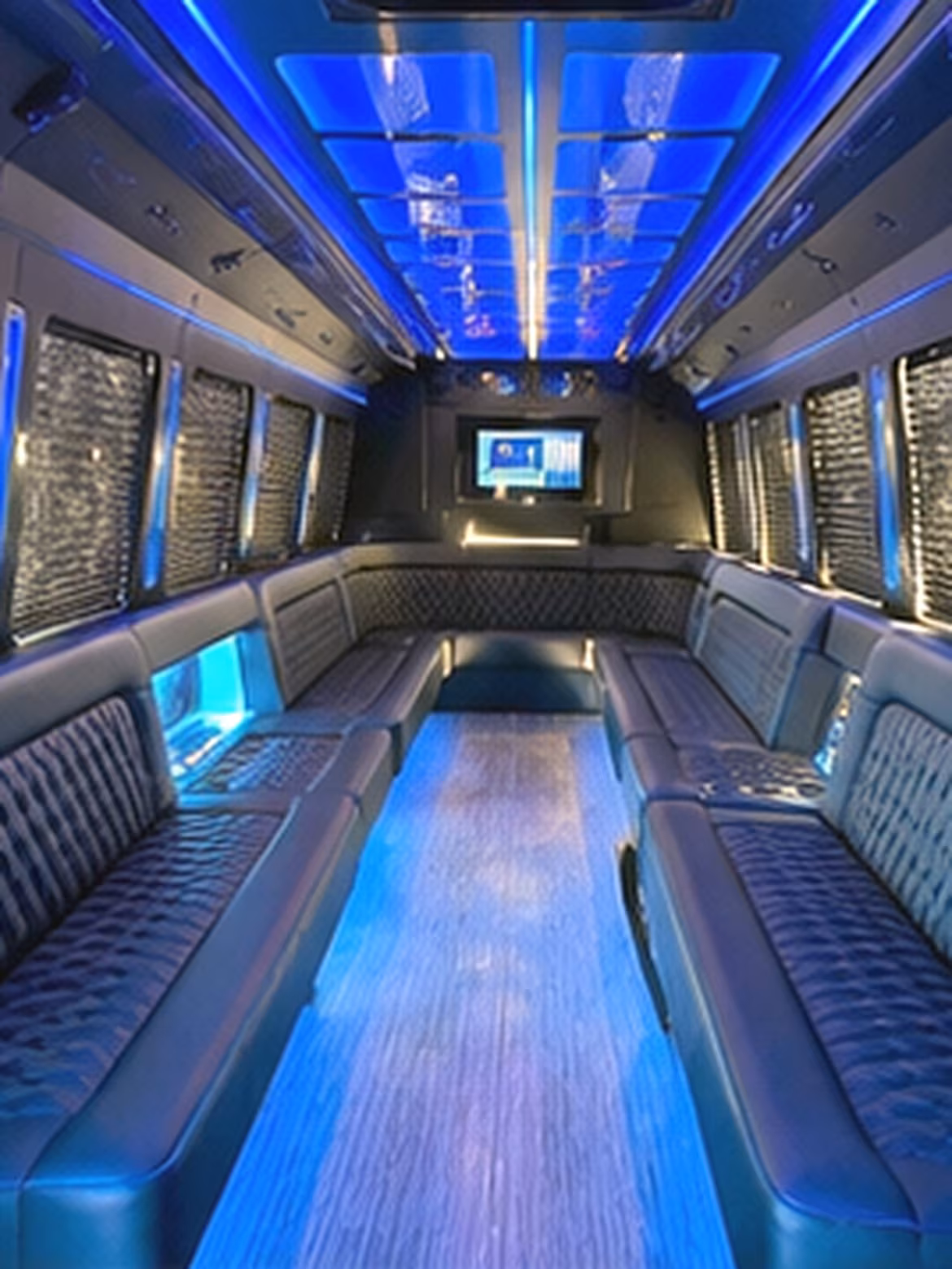 Cary Private Event Transportation party bus interior