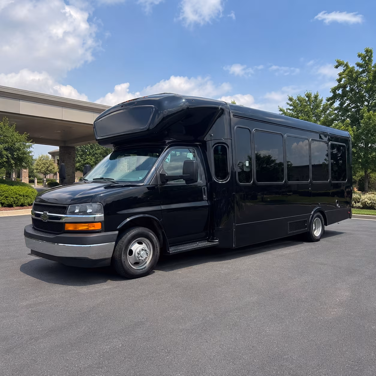 Cary Private Event Transportation party bus exterior