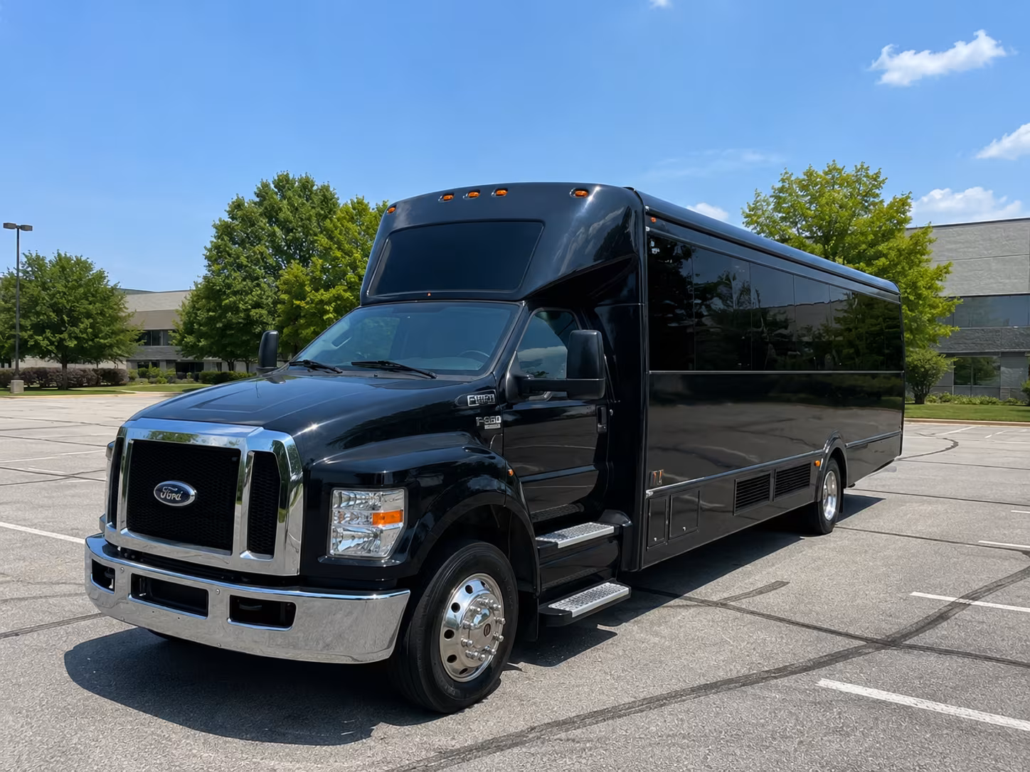 Cary Sporting Event Transportation party bus exterior