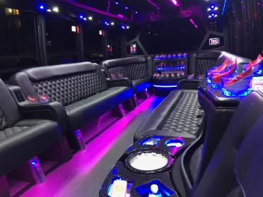 Fayetteville 15 Passenger Party Bus Interior