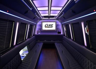 Fayetteville 18 Passenger Limo Bus Interior