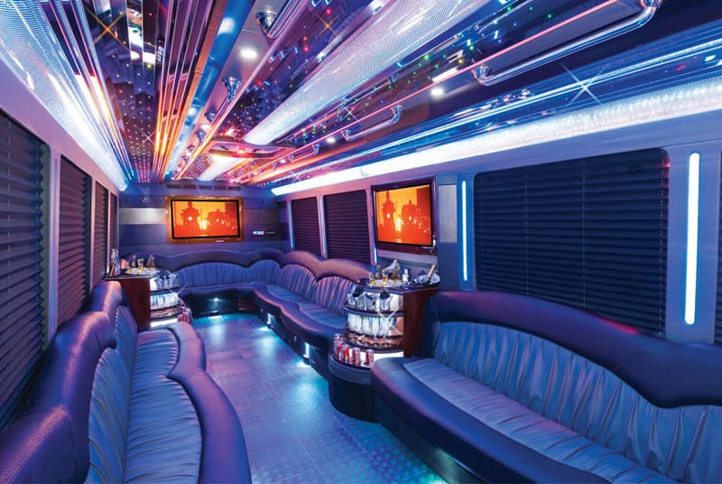 Winston Salem 20 Passenger Party Bus Interior