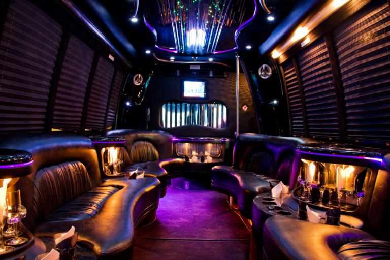 Fayetteville 22 Passenger Party Bus Interior
