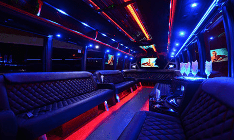 Chapel Hill 30 Passenger Party Bus Black Interior