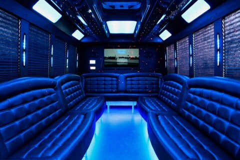 Fayetteville 36 Passenger Party Bus Interior