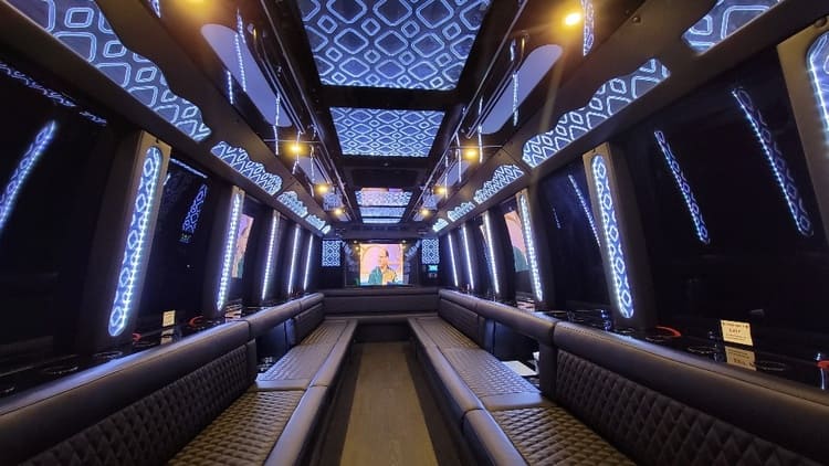 Chapel Hill 40 Passenger Limo Bus Interior